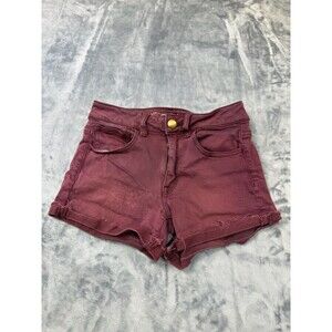 American Eagle Outfitters Women’s 2 Hi-Rise Shortie Super Stretch Shorts Red